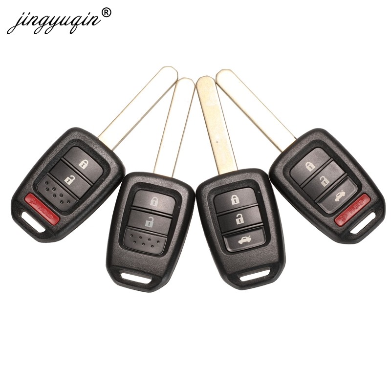 jingyuqin 2/3/4 Buttons Remote Key Shell For Honda Accord CR-V Fit XRV Vesel City Jazz Civic HRV FRV Remote Key Fob Case