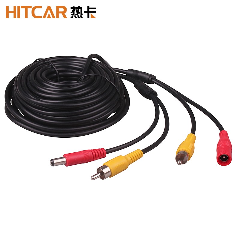 DC 12V 24V RCA AV Video Extension Cable 5 10 15 20 Meters For Car Truck Bus Parking Home CCTV Camera