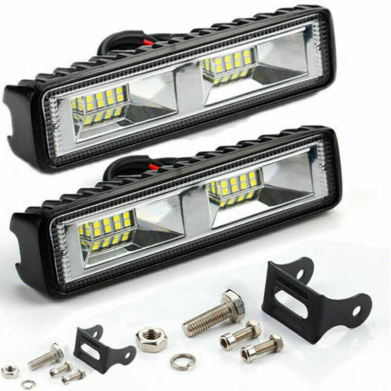 48W DRL LED Spot Flood Work Light Worklight 9-32V 12V LED Running Lights for Off-Road Vehicle SUV Cars Truck Black Shell