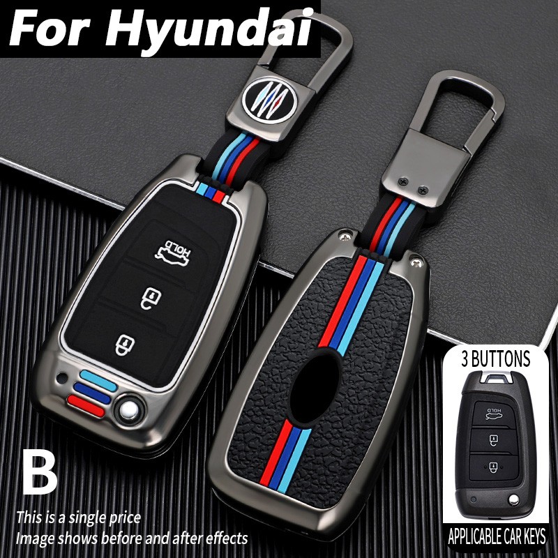 Car Key Case For Hyundai Elantra Solaris Tucson i30 i35 i40 KONA Genesis Santa Fe Azera Zinc Alloy Car Key Case Cover