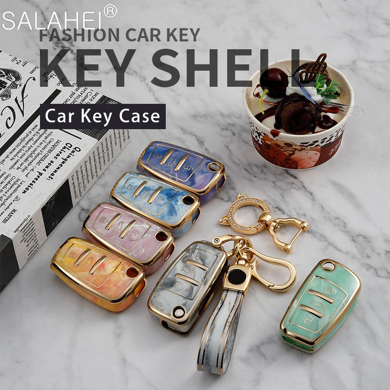 TPU Car Key Cover Case Fob Holder Protection For Audi A3 8L 8P A4 B6 B7 B8 A6 C5 C6 4F RS3 Q3 Q7 TT 8V S3 Automobile Decoration Parts