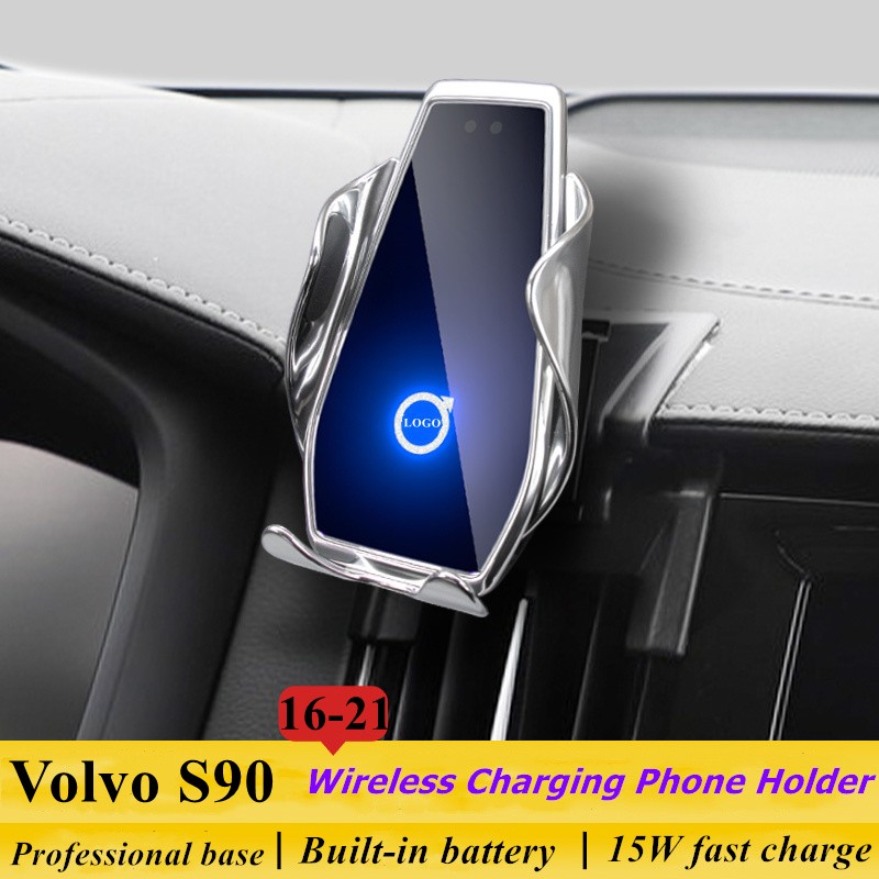 For Volvo S90 2016-2021 Car Phone Holder Air Vent Wireless Charger 360 Navigation Bracket Support GPS