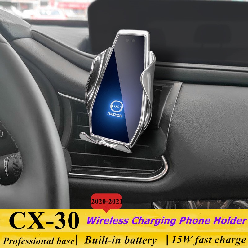 For Mazda CX30 2020-2021 Car Phone Holder Air Vent Wireless Charger 360 Rotating Navigation Bracket Support GPS