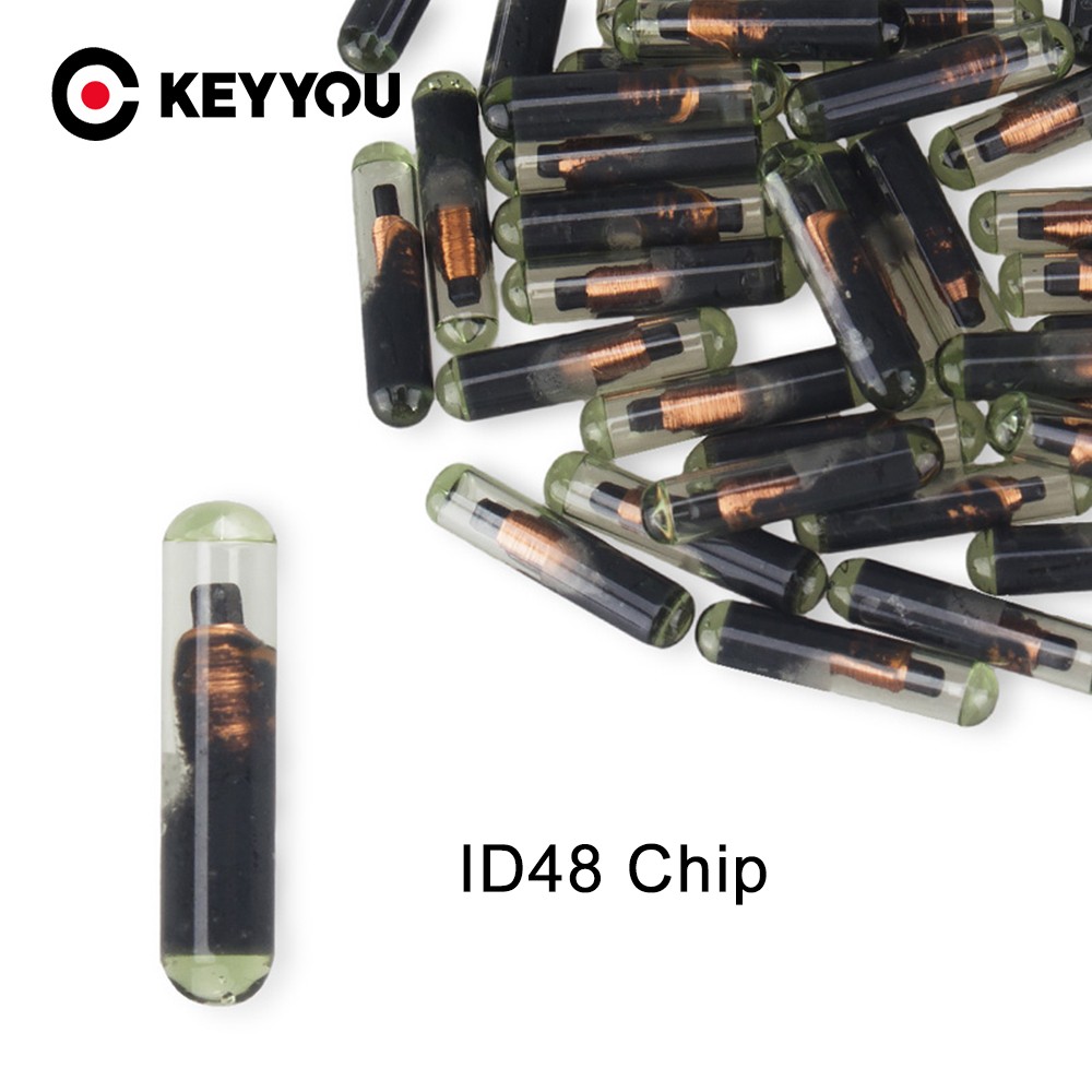 KEYYOU 10pcs ID48 Chip Blank Windshield New Car Key Transponder ID48 T6 Crypto Unlocked Chip For VW Audi Seat Skoda Porsche Honda