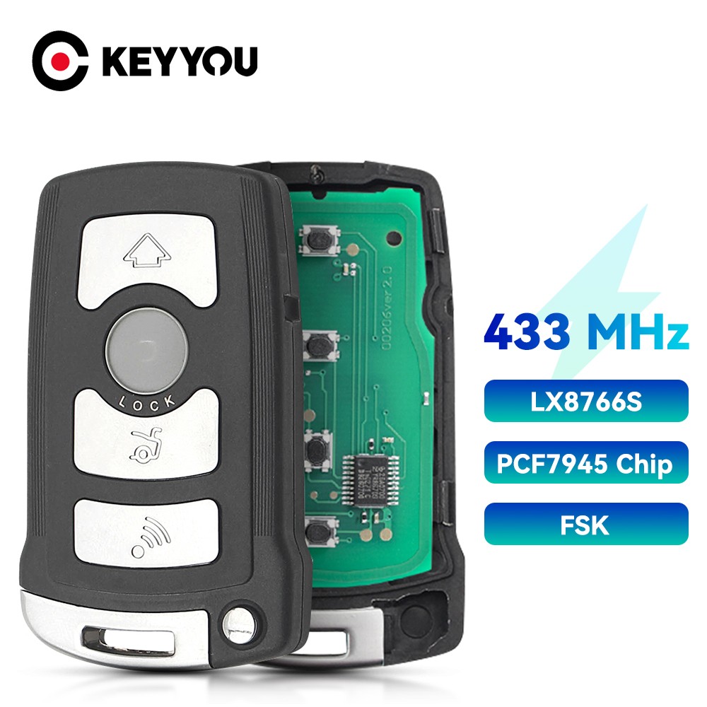 KEYYOU Remote Control Car Key Fob 315MHz 433MHz 868MHz FCP7945 for BMW 7 Series E65 E66 E38 E39 CAS1 LX8766S 2911A12133 6918024