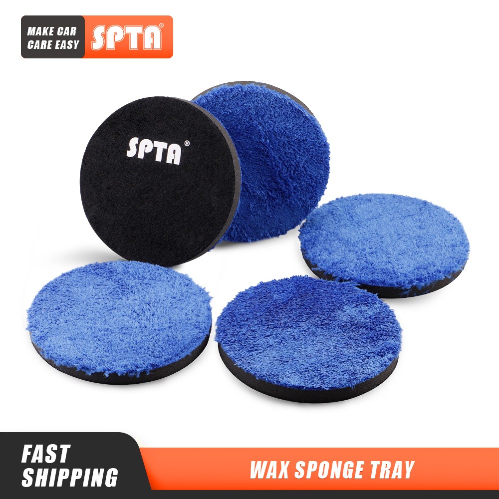 (Single Sale) SPTA 3/4/5/7 Inch Microfiber Polishing Pad Remove Buffer Wax Pads Replacement Buffing Pads for DA/RO Polisher