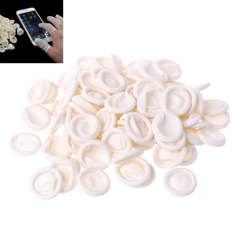 Disposable Latex Rubber Finger Gloves Finger Protectors for Watch Repair 100pcs New