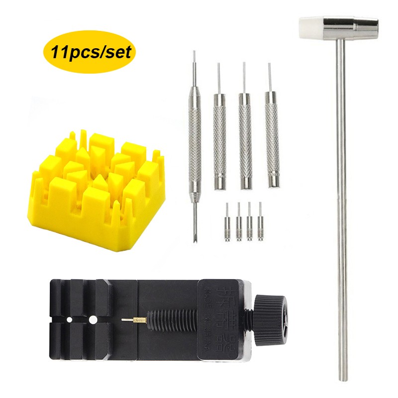 Watch Repair Tool Set Watch Strap Link Prong Strap Bracelet Chain Pin Remover Adjuster Tool Kit for Professional Watches