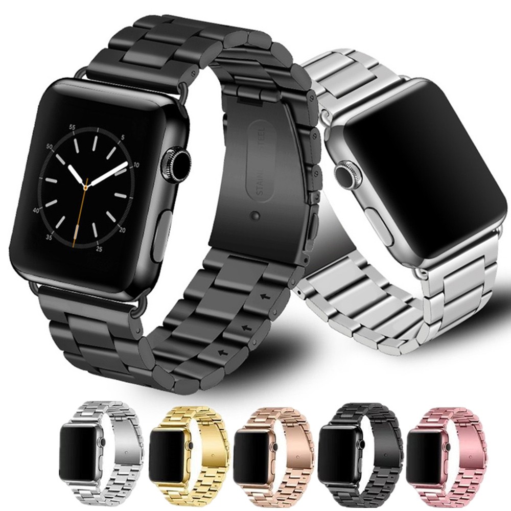 stainless steel strap for apple watch band 42mm 38mm 40mm 44mm 45mm 41mm metal bracelet iwatch series 5 4 3 SE 6 7 accessories