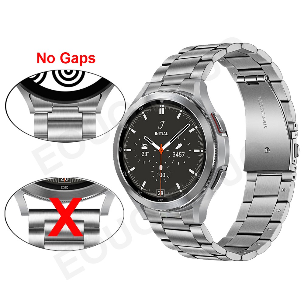 No Gaps Stainless Steel Strap For Samsung Galaxy Watch 4 Classic 46mm 42mm/Watch4 44mm 40mm Wrist Band Curved End Metal Bracelet