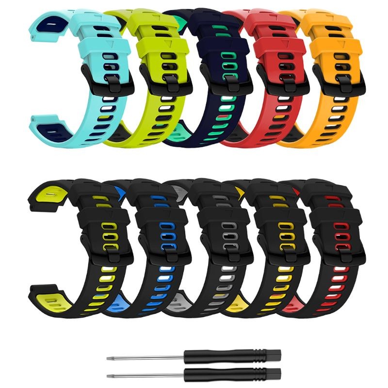 Outdoor Bracelet Replacement Steel Buckle Silicone Strap for Garmin- Forerunner 735xt/220/230/235/620/630 for Smart Watch