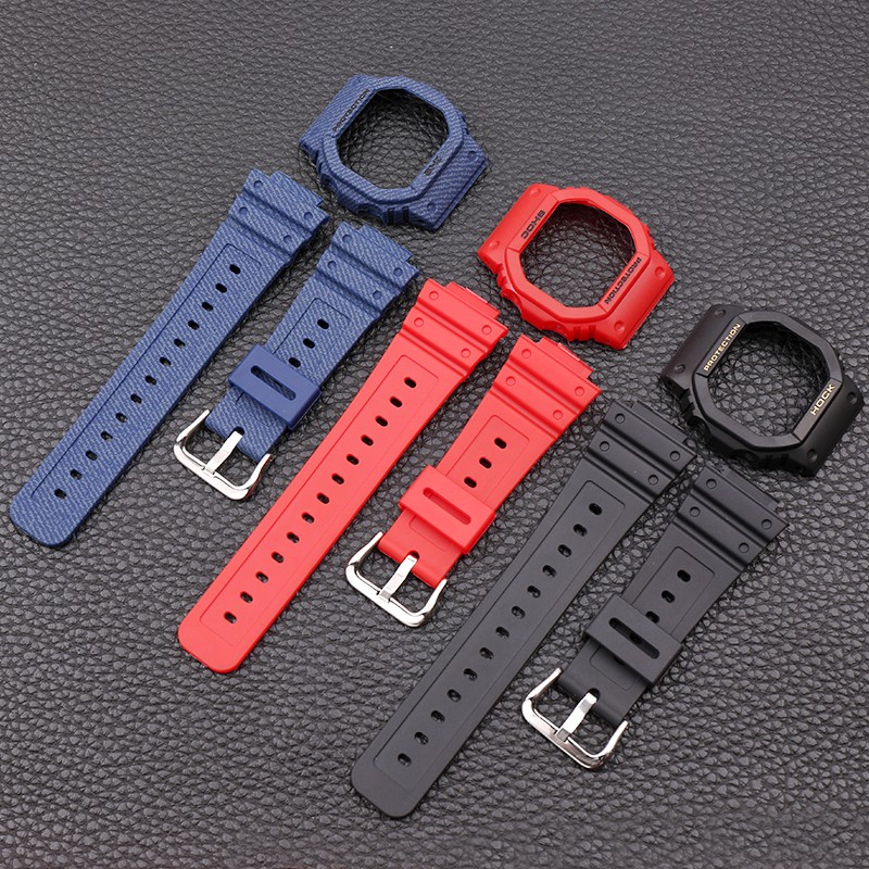 Watch Accessories Resin Strap 16mm For Casio G-SHOCK DW5600 5700 GW5035 5000 Transparent Silicone Men's And Women's Sports Band