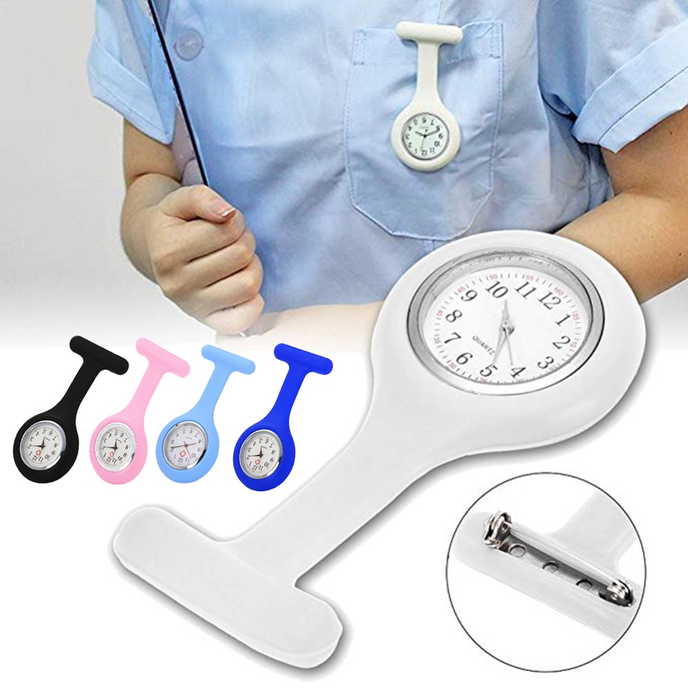 Electronics Pocket Watches Silicone Nurse Watch Brooch Pins Unisex Watches Clock Free Battery