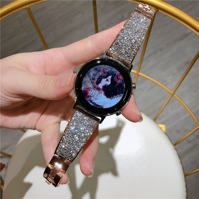 20 22mm Luxury Diamond Watch Band for Samsung Galaxy Watch 4 40/44mm 42/46mm Active 2 40 44mm Strap for Active 40 44mm Bracelet