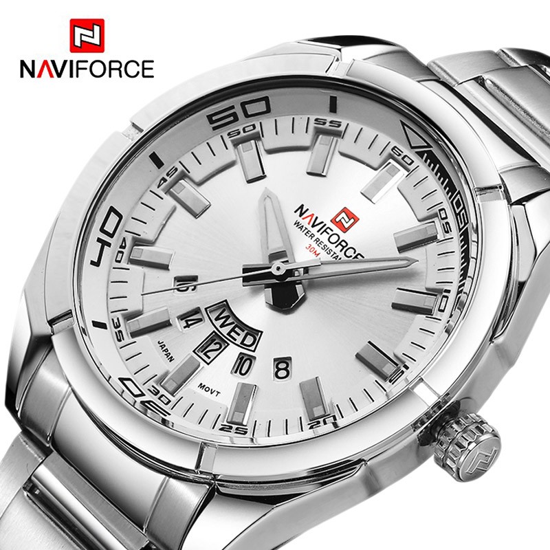 NAVIFORCE Watch Men Top Brand Men Watches Full Steel Waterproof Casual Quartz Date Military Sports Wrist Watch Relogio Masculino