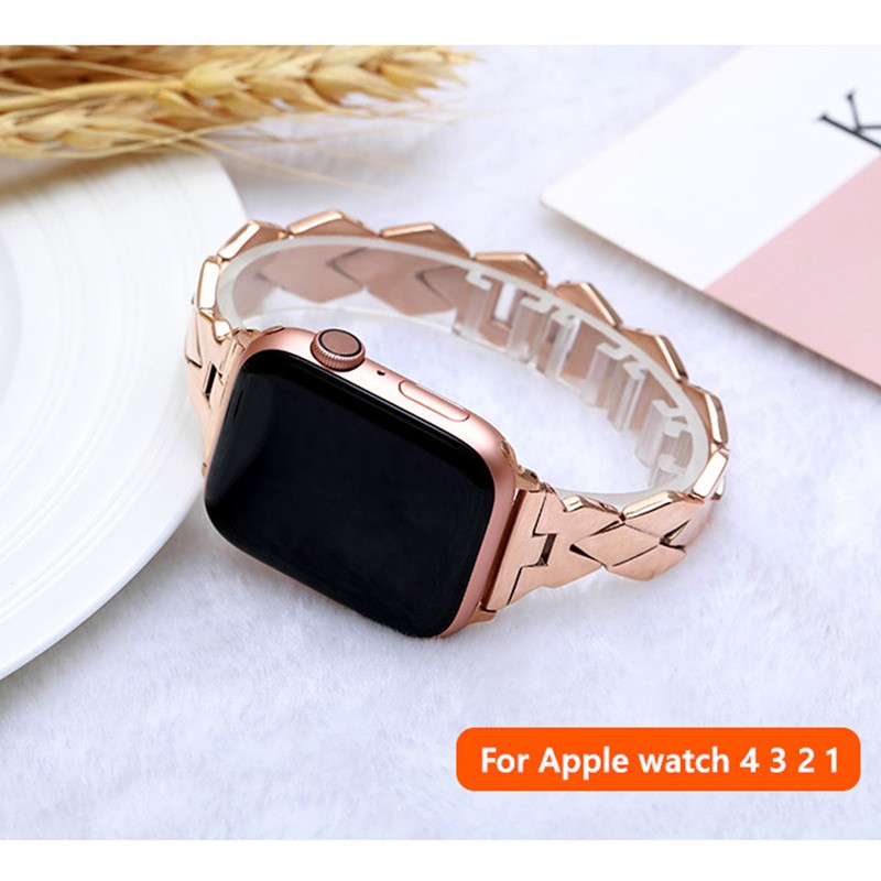 stainless steel strap for apple watch band 38mm 42mm 44mm 40mm smartwatch rhombic metal bracelet iwatch 3 4 5 6 se 7 41mm 45mm