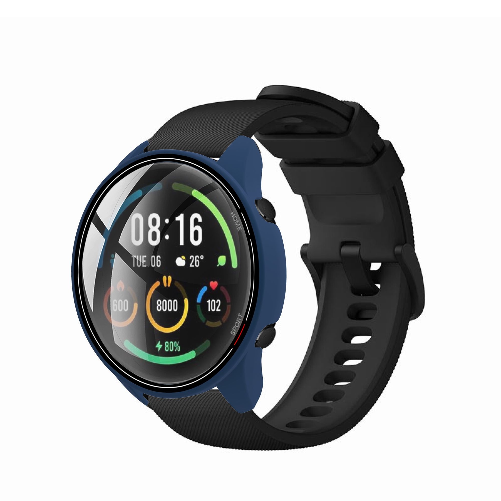 Computer With Glass Case For Mi Watch Color Tempered Glass Full Cover Protective Shell Bomber Sreeen Case For Xiaomi Mi Watch Color