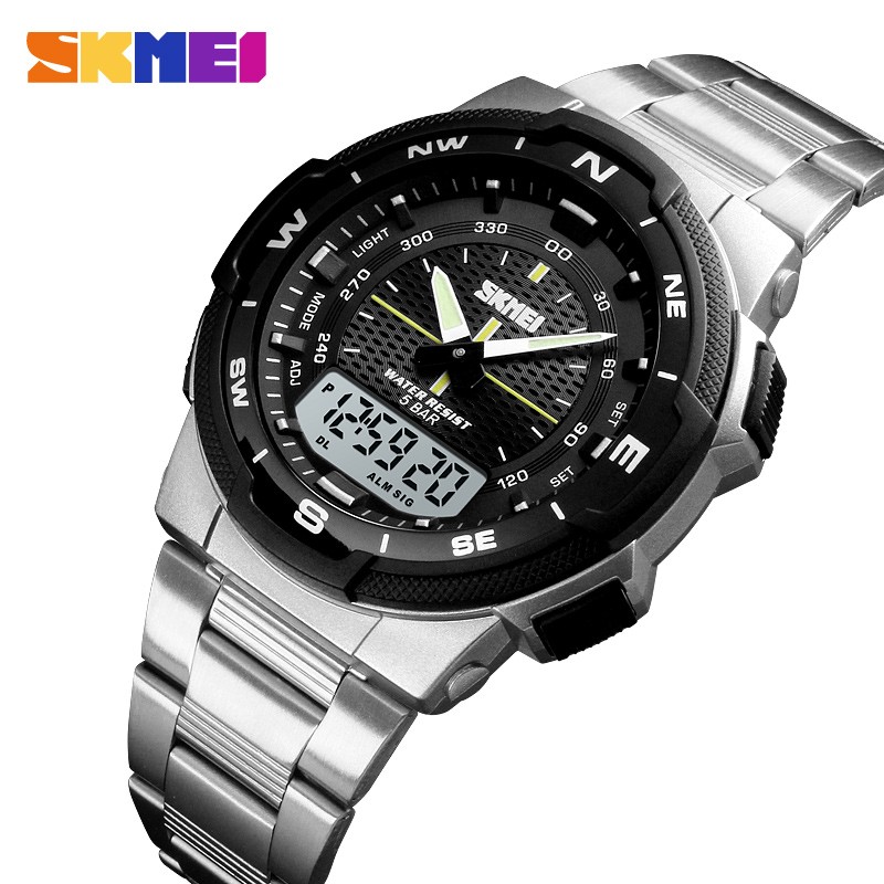 SKMEI-Men's Sport Watch, Men's Wrist Watch, 50m Water Resistant, Digital, Quartz, Dual Time, Military, Climbing & Swimming