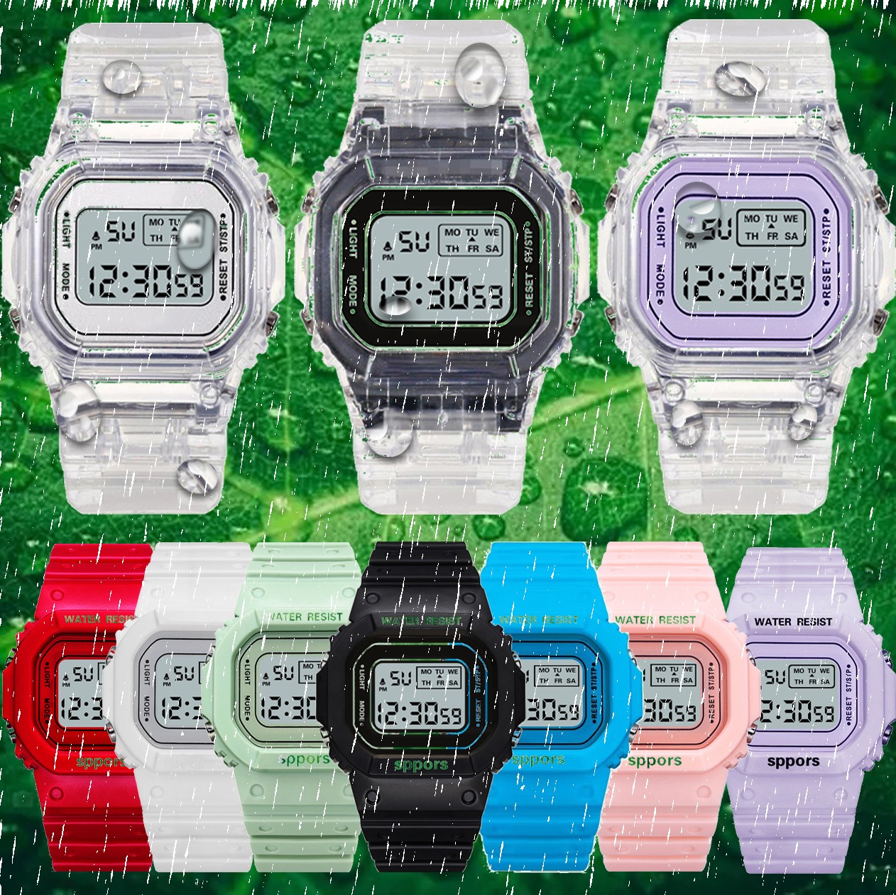 Transparent Digital Watch Square Women Electronic Sports Watches Wristwatch Clock Reloj Mujer Watches Dropshipping