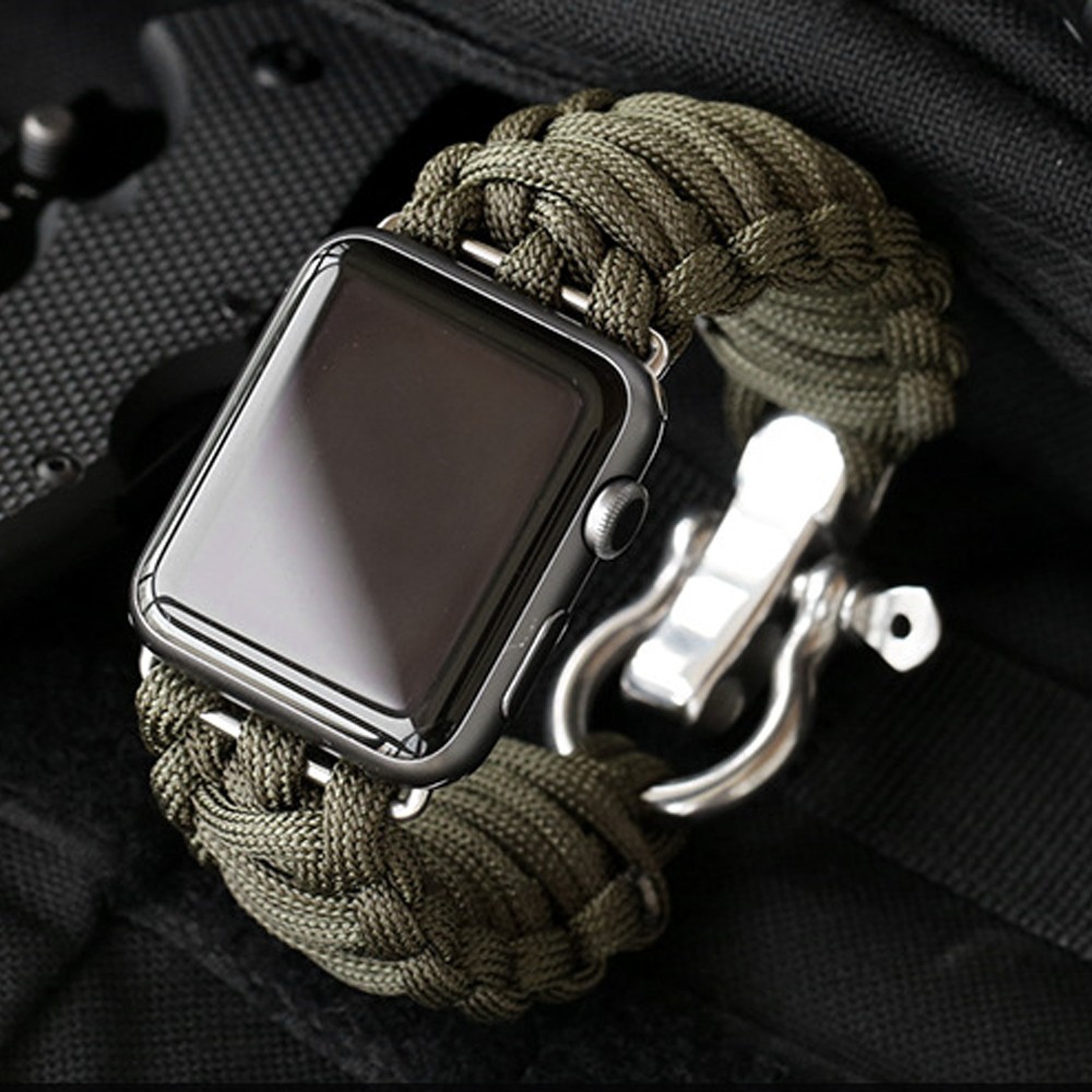 strap for apple watch 44mm 40mm iwatch smart watch strap 42mm 38mm survival rope metal bolt bracelet clasp apple watch series 6 se 5 4 3 2 1