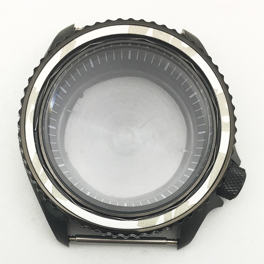 42mm sapphire glass case fits NH35A NH36A movement in black color