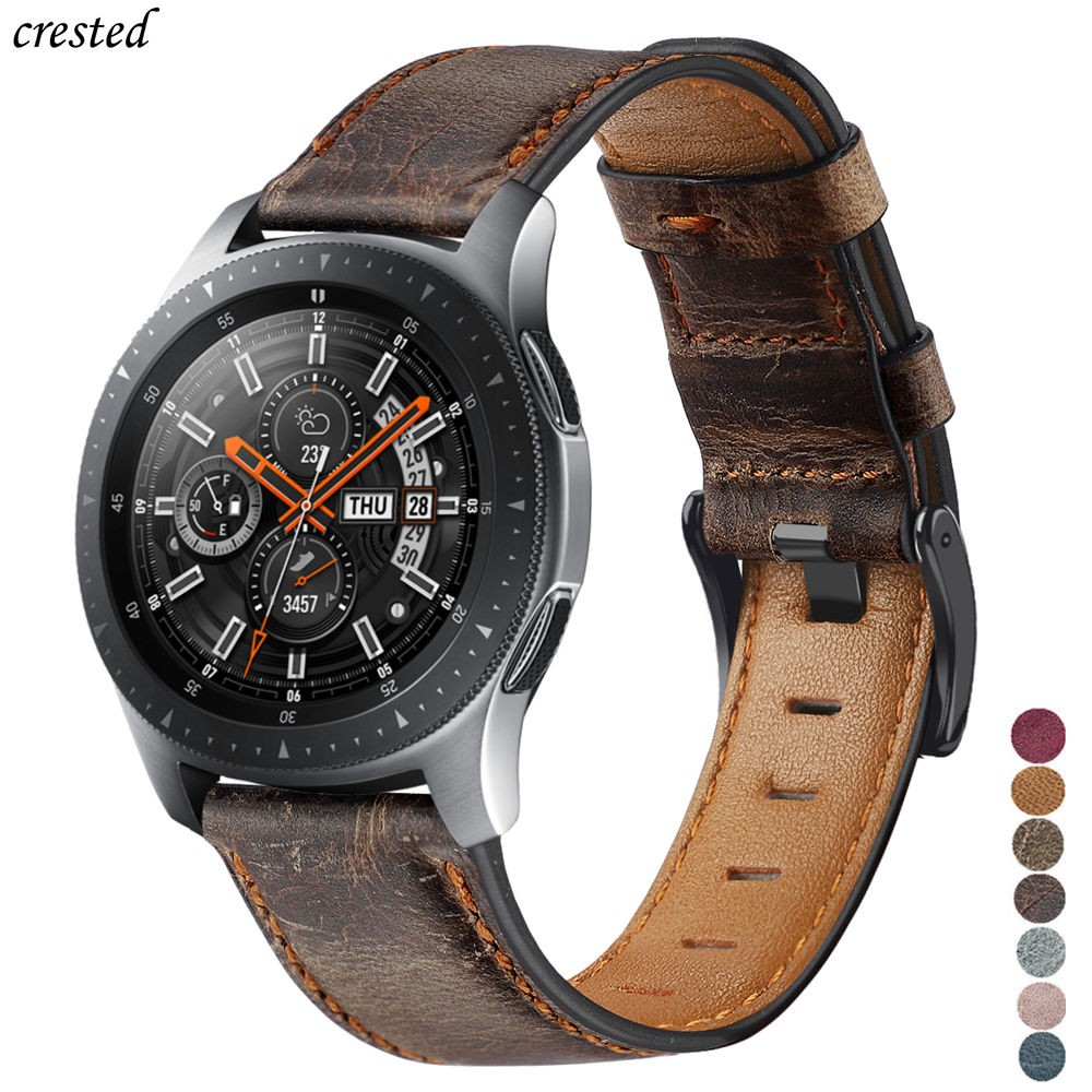 Genuine Leather Band For Samsung Galaxy Watch 3 45mm/46mm/Gear S3 Frontier 22mm Huawei Watch Band gt-2-2e-pro 46mm Strap