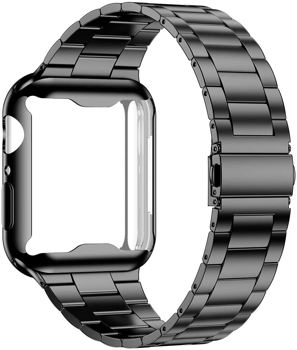 Case + Strap for Apple Watch Band 45mm 41mm 44mm/40mm 42mm/38mm Stainless Steel Metal Bracelet iWatch Series 5 4 3 se 6 7
