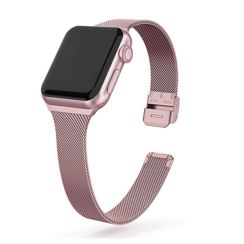 slim strap for apple watch band 44mm 40mm 42mm 38mm stainless steel metal bracelet korea iWatch series 3 4 5 6 se 7 45mm 41mm