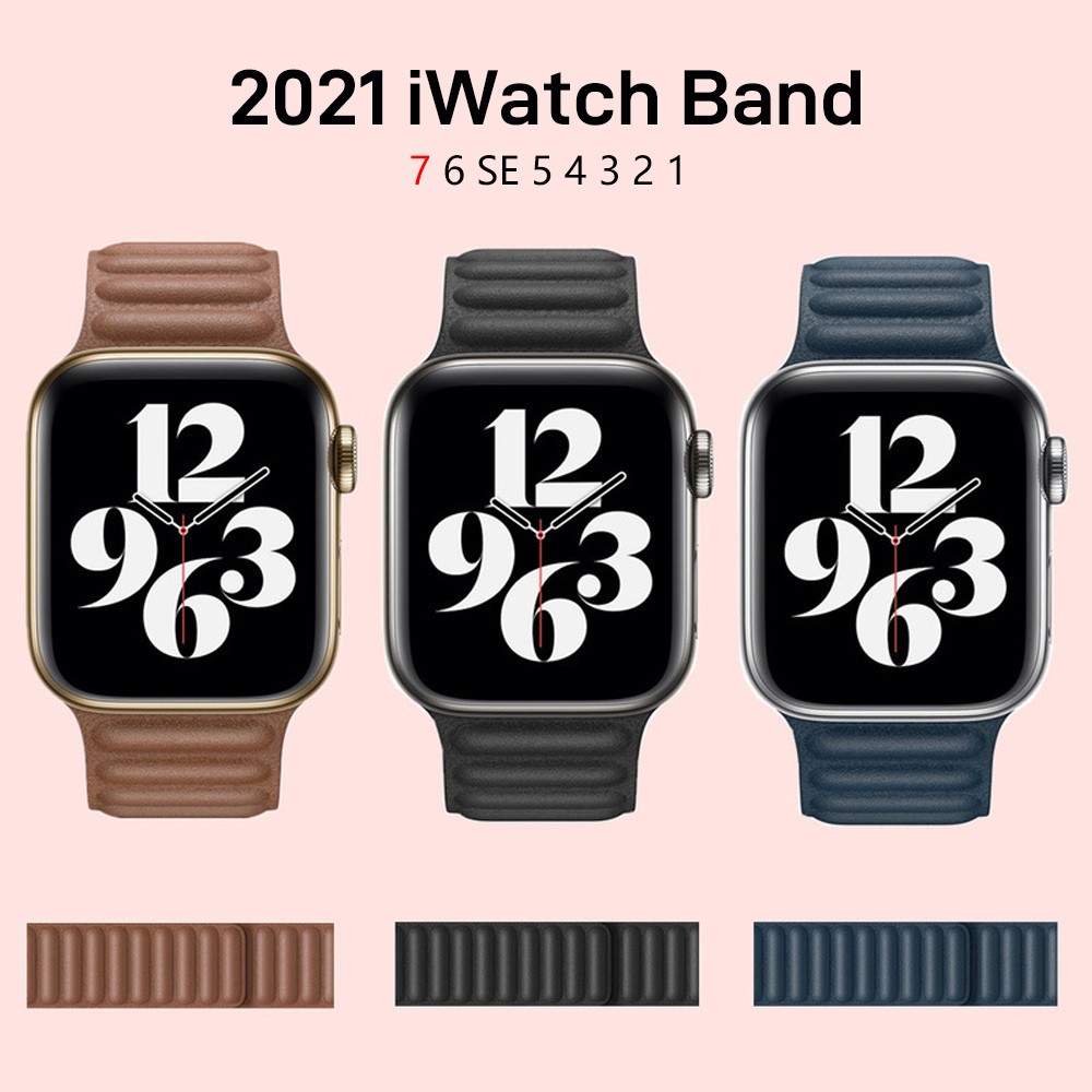 Strap for Apple Watch Band Leather Link Loop 44mm 40mm iWatch Series 7 6 SE 5 4 3 2 1 watchbands bracelet 42mm 38mm wristbands