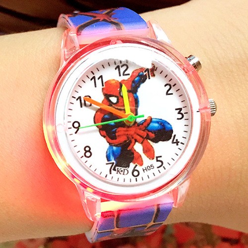 Disney Spiderman Watch for Kids, Shiny Leather, Quartz, Gift for Boys and Girls, SALE