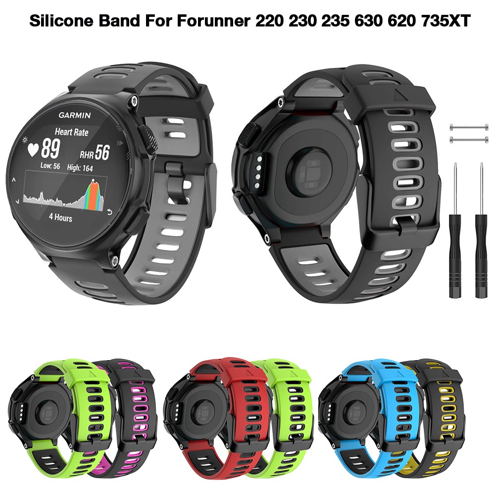 Compatible Forerunner 735XT Band Soft Silicone Sport Watch Strap Wristband For Forerunner 220 230 235 620 630 Approach S20 S5 S6