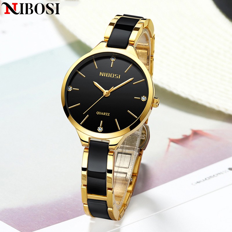 NIBOSI relógio feminino New Fashion Brand Women Watch Luxury Quartz Ladies Ceramic Watch Waterproof Watches for Women