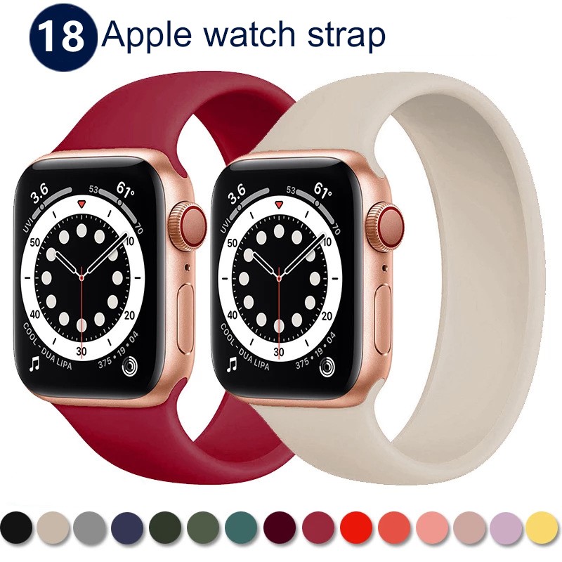 For Apple Watch Strap 38mm 42mm 40mm 44mm iWatch Strap Elastic One Piece Silicone Bracelet Apple Watch Series 6 5/4/3 Strap