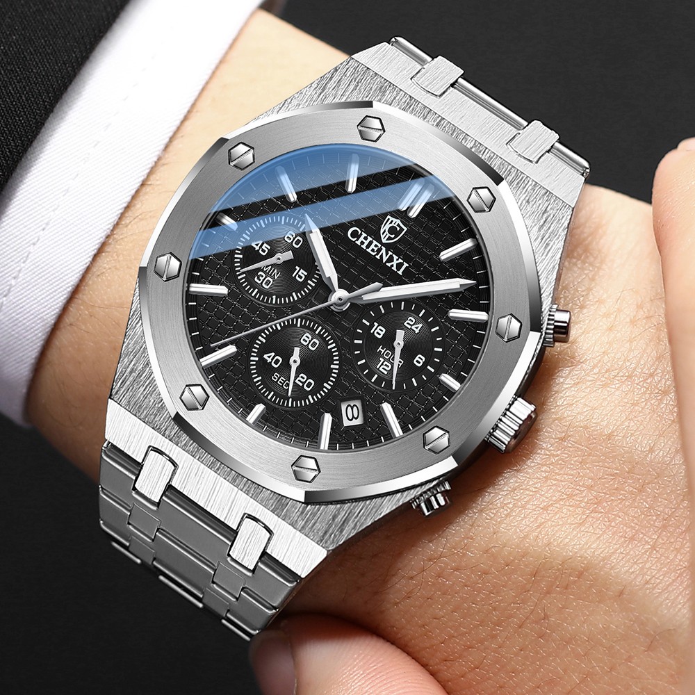 CHENXI Fashion Business Men Watches Top Brand Luxury Quartz Watch Men Stainless Steel Waterproof Wristwatch Relogio Masculino