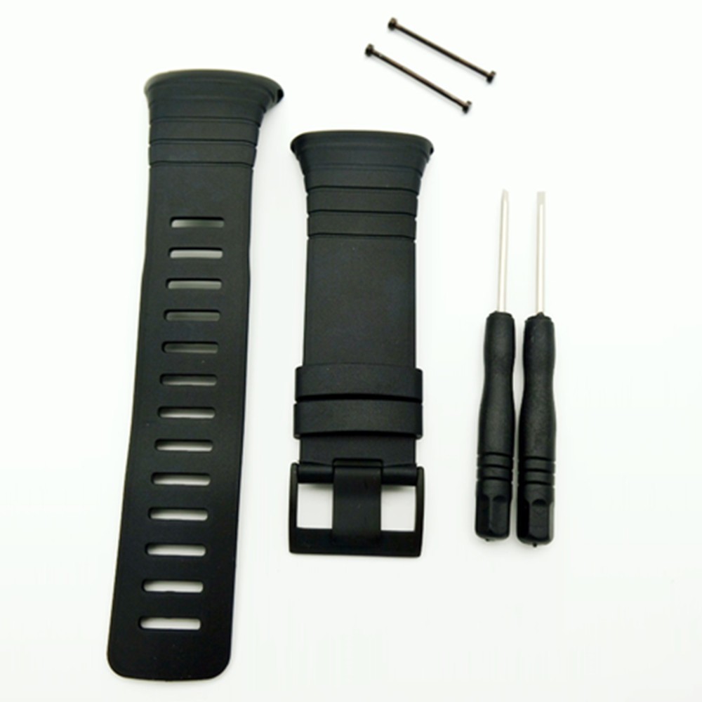 new! Men's Watches for Sunto Core 100% Fit Original Standard Strap All Black Watch Band/Strap Clasp Screw Tool