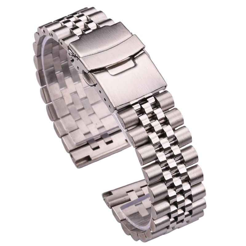 Stainless Steel Watchbands Women Men Bracelet 18mm 20mm 22mm 24mm Silver Straight End Watch Band Strap Watch Accessories