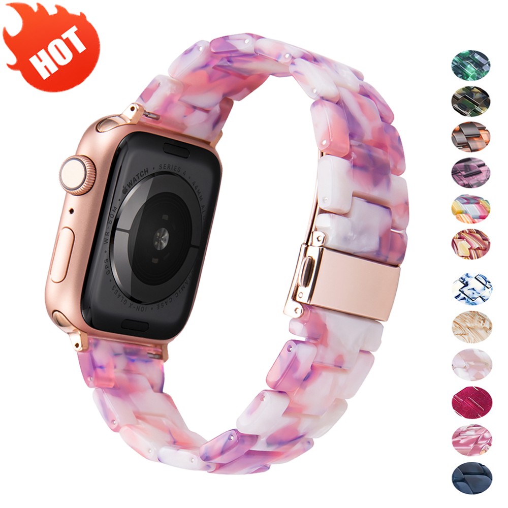 Resin strap for apple watch 7 band 41mm 45mm 44mm 40mm 42mm/38mm korea smartwatch ring bracelet for iwatch series 6 se 5 4 3 2