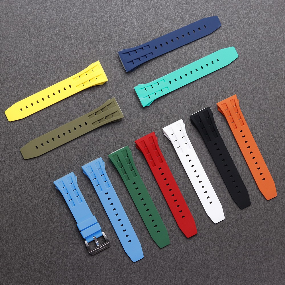 Tsar Bomba Silicone/FKM Rubber Strap Watch Strap Suitable for TB8204,TB8208