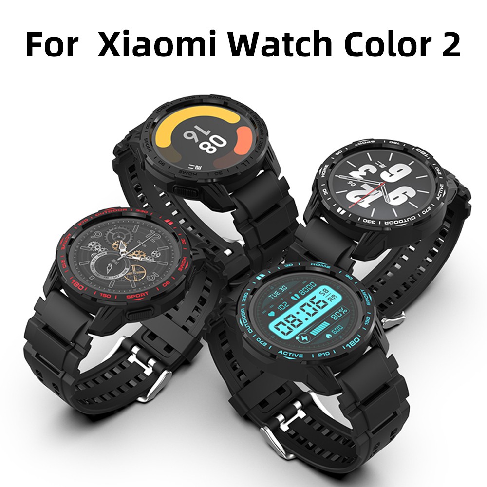 For Xiaomi Mi Watch Band 2 Case & Strap PU Strap Accessories Shock Absorbing Armor Cover Yinfish