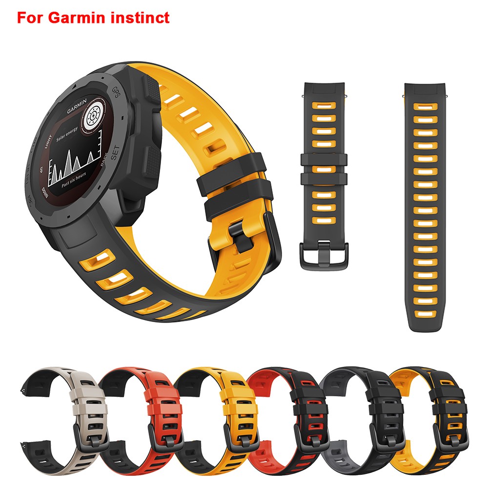 Two Tone Silicone Watch Band Compatible with Garmin Instinct/Tide Instinct/Solar Instinct/Instinct Tactical Band High Quality