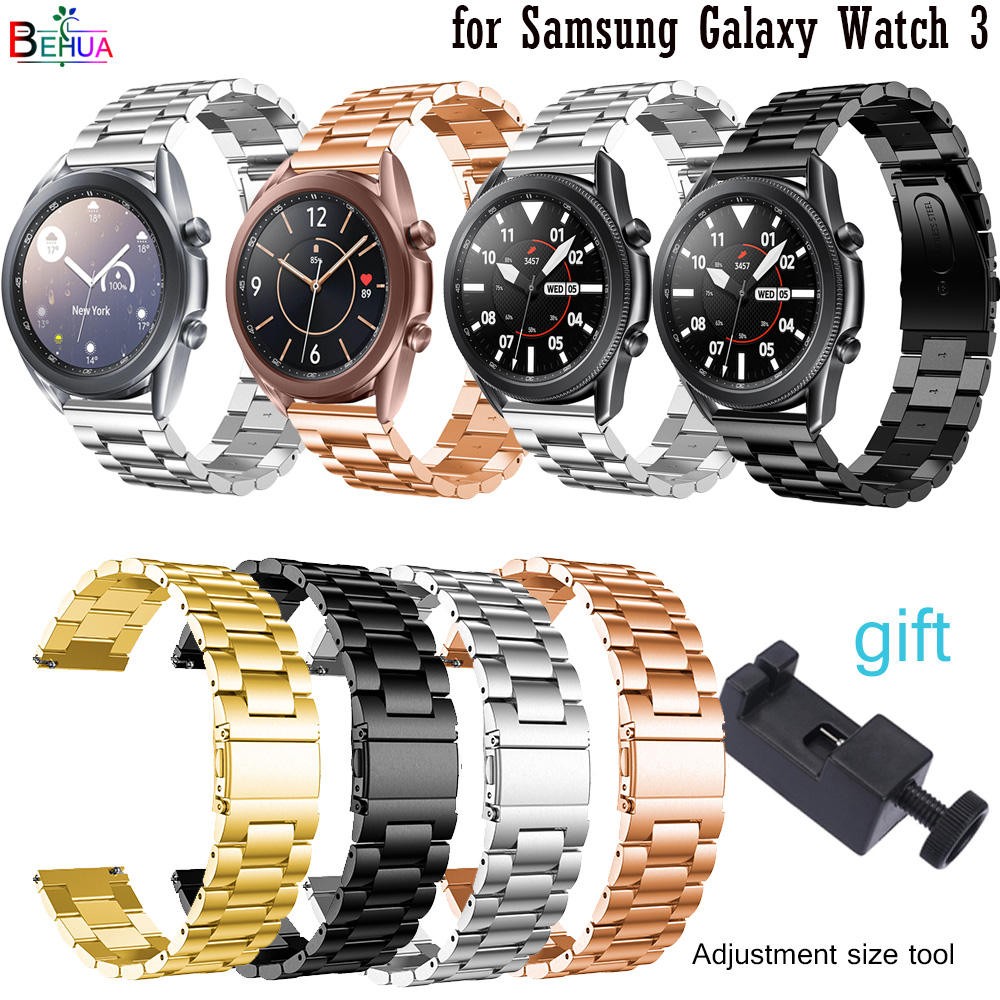 BEHUA Stainless Steel Watchband For Samsung Galaxy Watch 3 41mm 45mm Strap Wristband Replacement 20mm 22mm Watches Bracelet