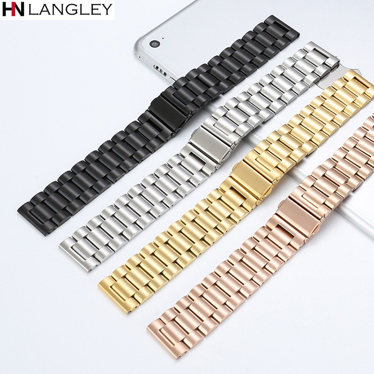 General stainless steel watch bands solid steel band 304 watches metal strap watch accessories 16mm 18mm 20mm 22mm 24mm dropshipping