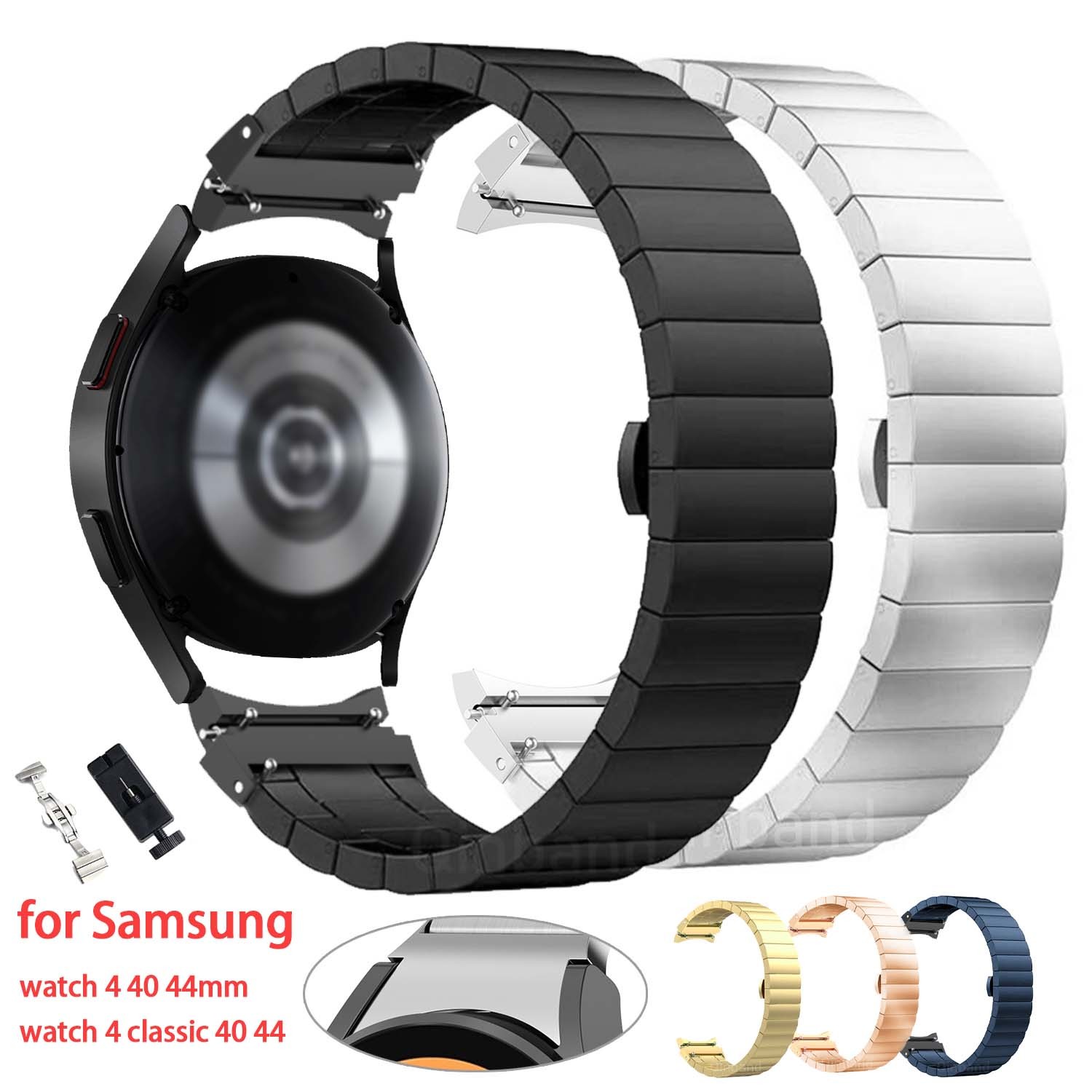 No Gaps Metal Strap For Samsung Galaxy Watch 4 Classic 46mm 42mm 44mm 40mm Stainless Steel Watch Band 4 Strap Accessories