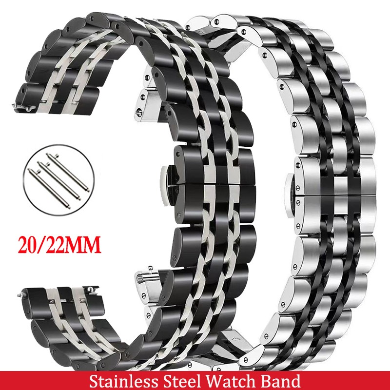 20/22mm Stainless Steel Watch Strap For Samsung Galaxy Watch 4 46/42mm 41/45mm Gear S3 Bracelet Sport Active Loop 2 Amazfit GTR