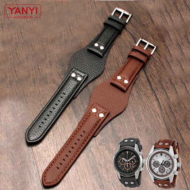 Genuine leather men's watch band, 22mm strap with engraving mat CH2891 CH3051 CH2564 CH2565