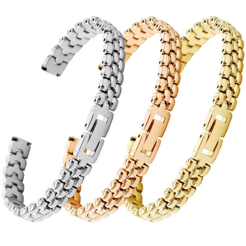 Stainless Steel Watchband 6mm 8mm 10mm Silver Golden Bracelet Replacement Strap for Dial Size Lady Fashion Watch Bracelet