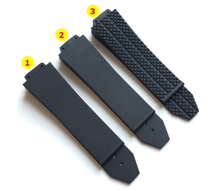 New Black Silicone Rubber Watch Band 25*17mm for Hublot Strap for Big Bang Authentic Watchband Logo Stainless Buckle Tool Free