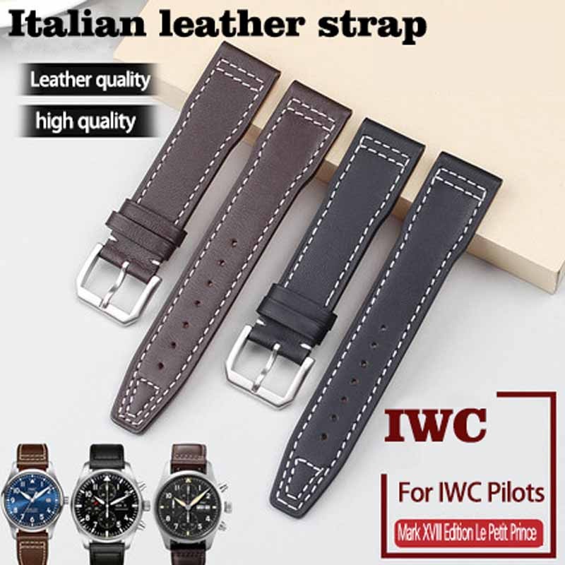 Genuine Leather Strap 20mm 21mm Replacement Watch Band Suitable for IWC Pilot Mark XVIII IW327004/377714 Watch Strap Bracelet