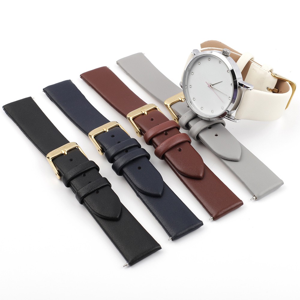 Onthelevel Women Leather Watch Strap 12mm 14mm 16mm 18mm 20mm Quick Release Watch Straps Replacement Black Blue Gray White Coffee