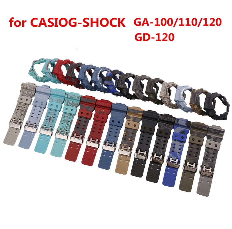 Watch Accessories Suitable for Casio Strap Set GA-110 GLS-100 GD-120 Camouflage G-SHOCK Strap Case Men's and Women's Straps